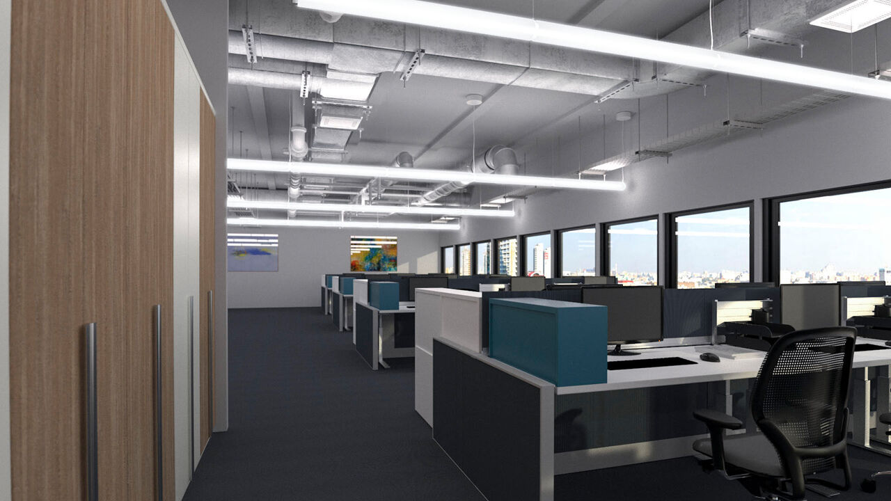 Barbican Lighting HPC3 Large Blue Office1 Inspiration