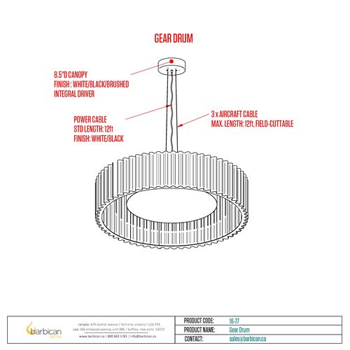 Barbican Lighting Gear Drum LD 1a