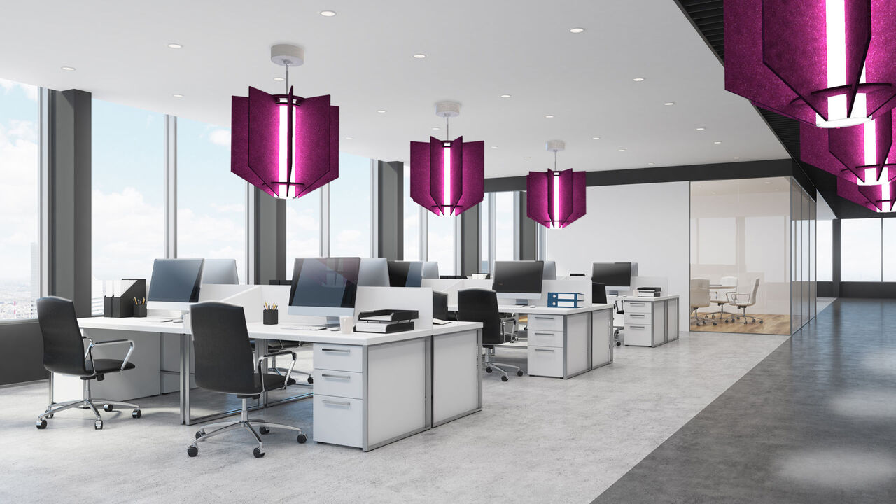 Acoustic Reflex Barbican Fixture Belleville Lit Sangria