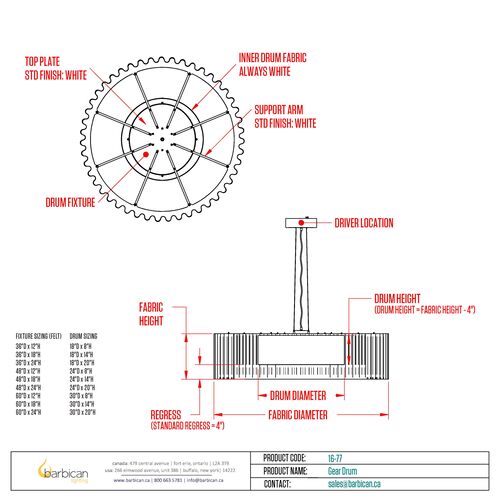 Barbican Lighting Gear Drum LD 2b